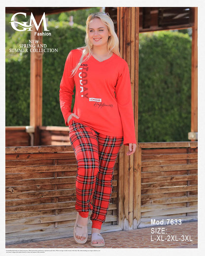 بيجامة قطن حريمي – موديل 7633 من GM Fashion الصيفية