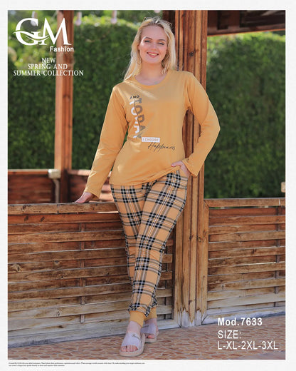 بيجامة قطن حريمي – موديل 7633 من GM Fashion الصيفية