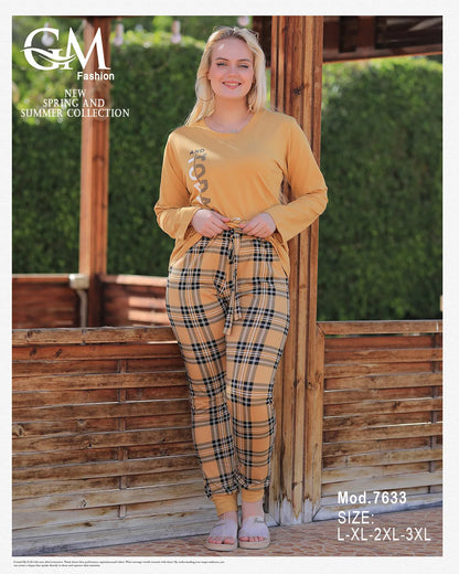 بيجامة قطن حريمي – موديل 7633 من GM Fashion الصيفية