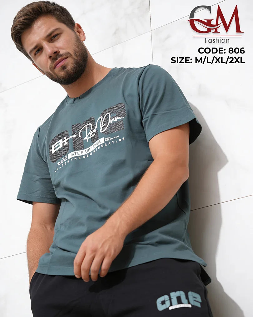 ترنج رجالي صيفي بطباعة عصرية – GM Fashion موديل 806