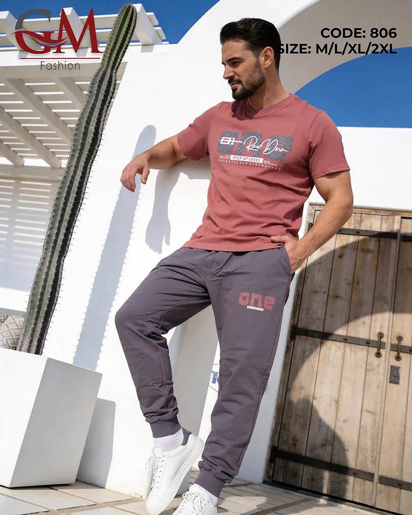 ترنج رجالي صيفي بطباعة عصرية – GM Fashion موديل 806
