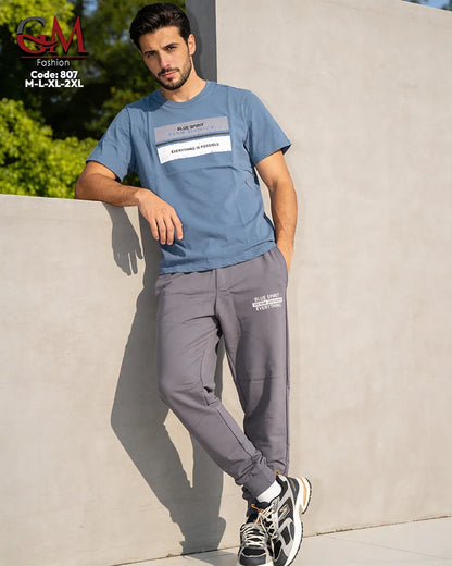 ترنج رجالي صيفي Blue Spirit بطباعة عصرية – GM Fashion موديل 807