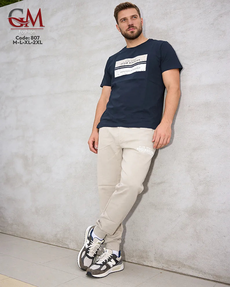 ترنج رجالي صيفي Blue Spirit بطباعة عصرية – GM Fashion موديل 807