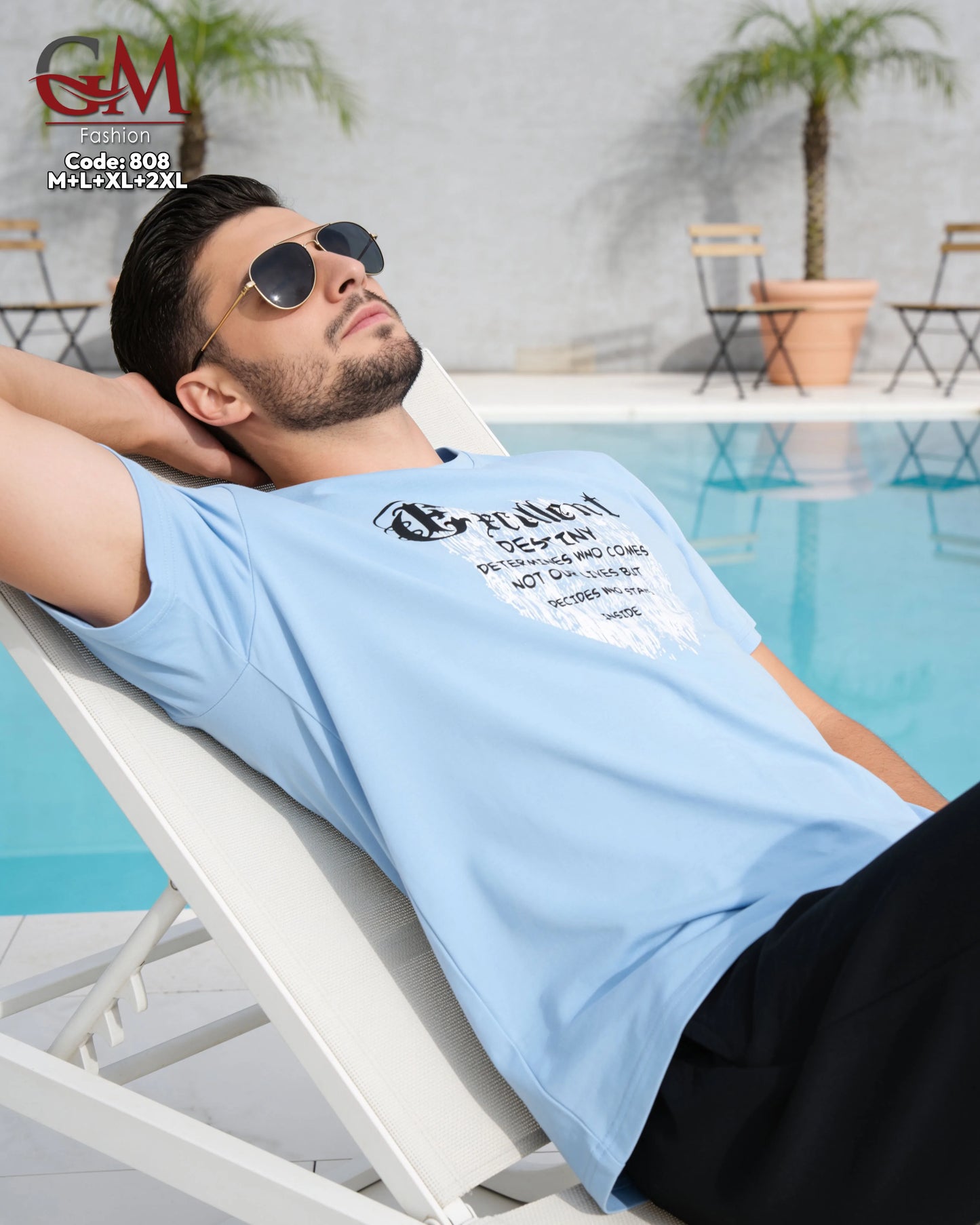 ترنج رجالي صيفي Excellent Destiny بطباعة عصرية – GM Fashion موديل 808