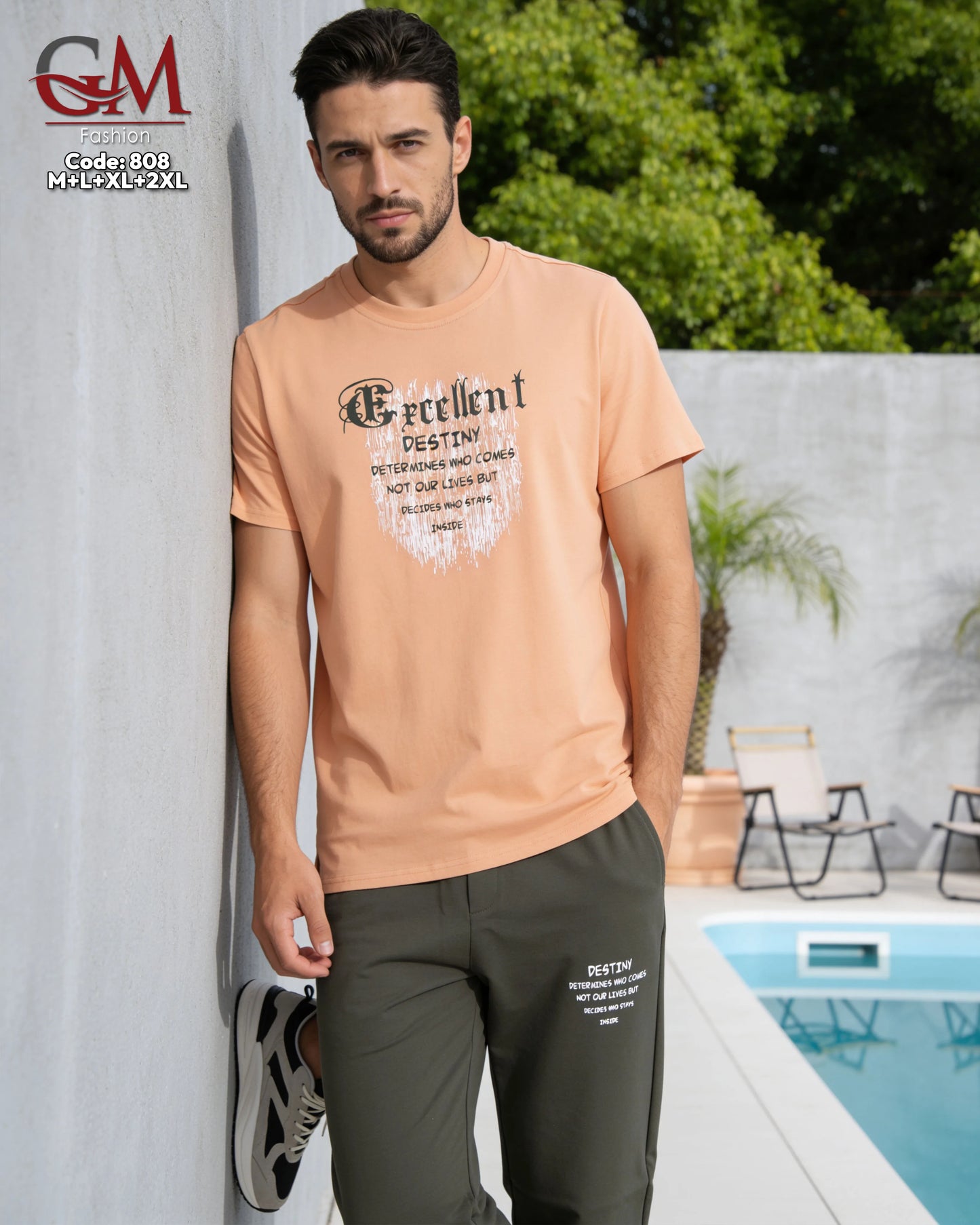 ترنج رجالي صيفي Excellent Destiny بطباعة عصرية – GM Fashion موديل 808