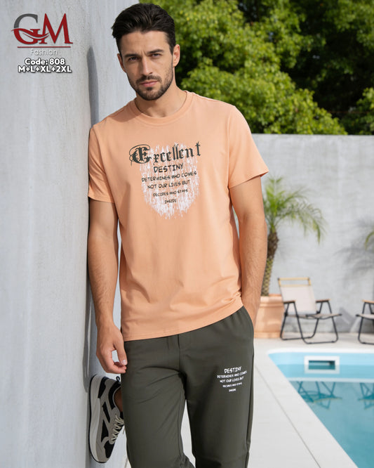 ترنج رجالي صيفي Excellent Destiny بطباعة عصرية – GM Fashion موديل 808