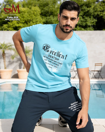 ترنج رجالي صيفي Excellent Destiny بطباعة عصرية – GM Fashion موديل 808